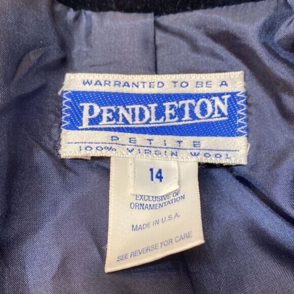 VTG Pendleton Womens Plaid Blazer With Velvet Collar Size 14 Red Blue - Picture 5 of 12